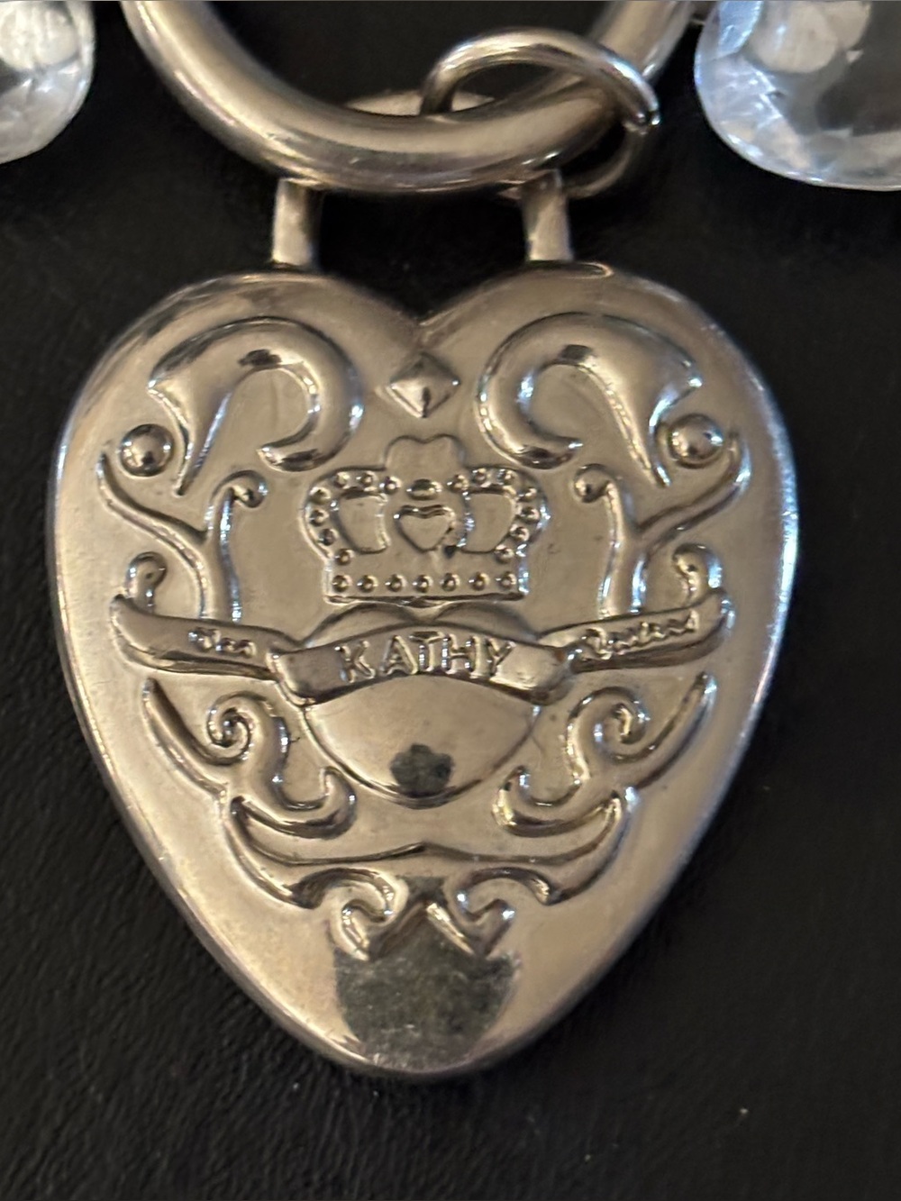 Kathy Van Zeeland Silver Tone Heart purse Charm/Keychain pre-owned